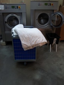 Onze 2 wasmachines met 24 kg inhoud. Geschikt voor dekbedden, dekens en lits jumeaux.